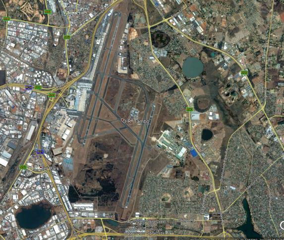 Introduction OR Tambo International Airport (ORTIA): 26 08 21 S and 28 14 46 E 20km east-north-east of the city of
