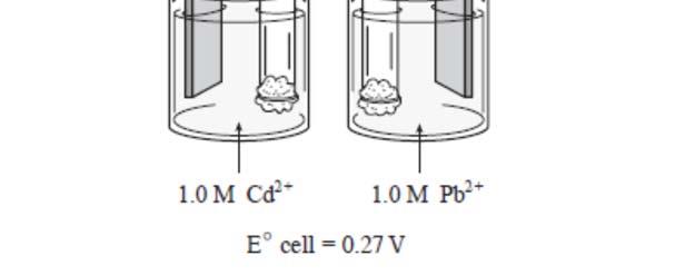 Use the following diagram to answer questions 20 22 20. As the cell operates, electrons flow toward a. the Pb electrode, where Pb is oxidized. b. the Cd electrode, where Cd is oxidized. c. the Pb electrode, where Pb 2+ is reduced.