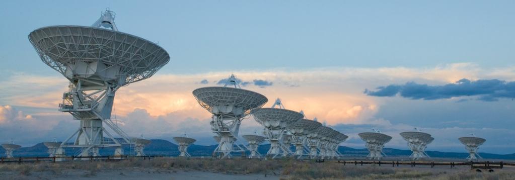 (Radio telescopes operate at wavelengths between 1 mm and 30 m and, because of diffraction, the angular resolution Θ λ/size.