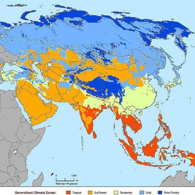 Characteristics of RA II 3 Geographical and climatological conditions of RA II RA II encompasses very wide regions from the Tropics to the Arctic, from the dry deserts to the humid tropical