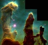 Molecular Clouds Giant molecular clouds contain enough gas and dust to make 100 to 1,000,000 Suns These clouds are 50 to 200 LY in diameter The cores of these clouds are