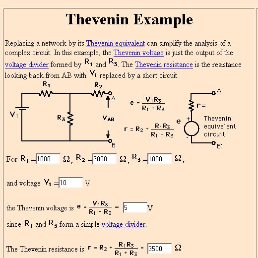 Thevenin Applet (see webpage) Test your Thevenin
