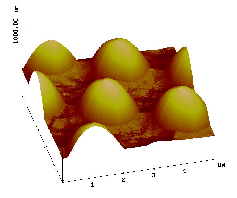 G7.26.3 Figure 2. Three-dimensional plot of image after scanning the indentation diamond tip over 10 nm silicon nitride spikes. Figure 3.