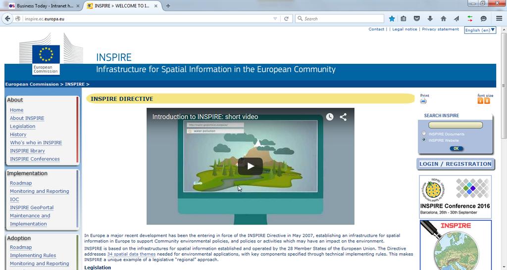WHAT IS INSPIRE? A European Union Directive A community effort: http://inspire.ec.europa.