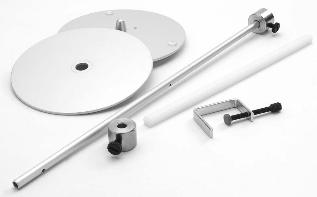 Sensor Accessories Rotary Motion Accessory Pack (Product No 3288) Pendulum Rod with two masses, Angular Momentum disc set and Linear Rack with mini c-clamp DATA HARVEST Data Harvest Group Ltd 1 Eden