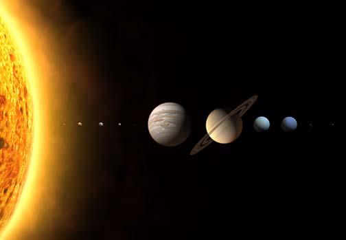 Solar input depends on the distance between the Sun and the planets and