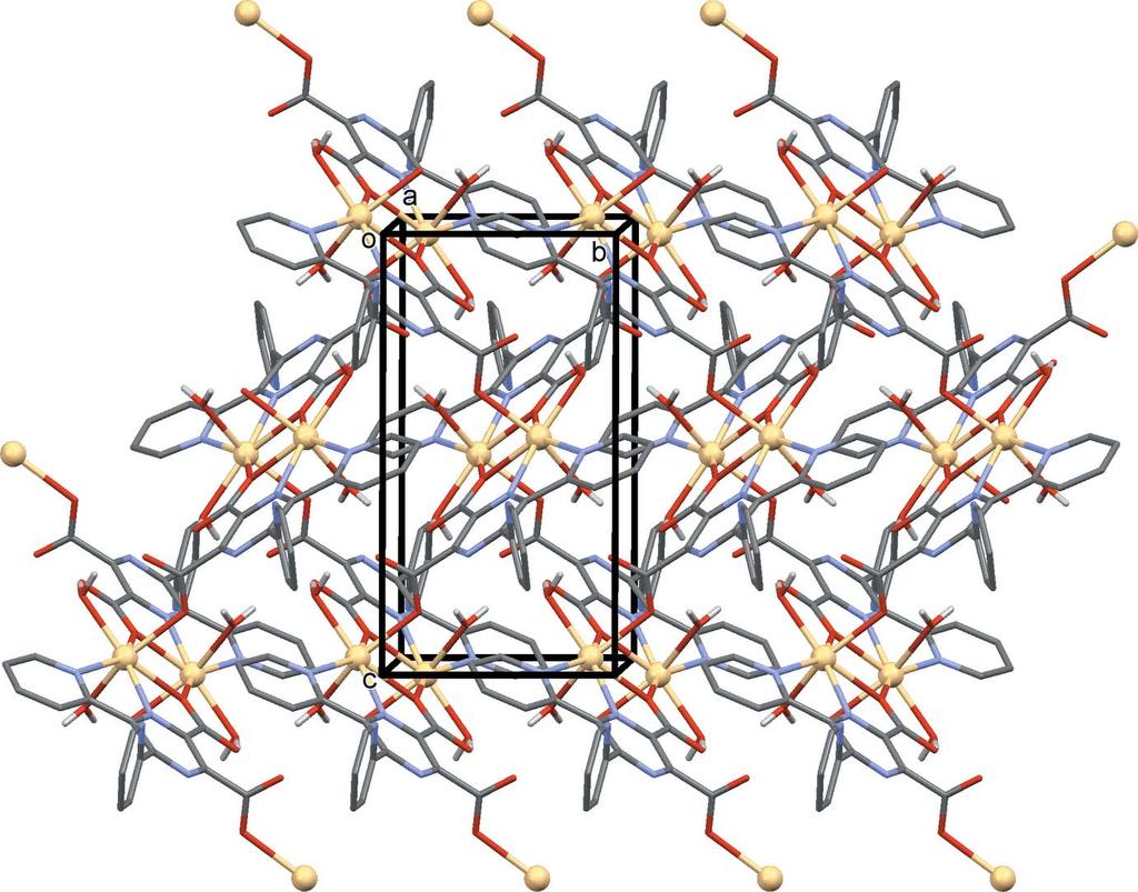 research communications Figure 4 A view in projection down the c axis of the crystal packing of the title twodimensional coordination polymer. The C-bound H atoms have been omitted for clarity.