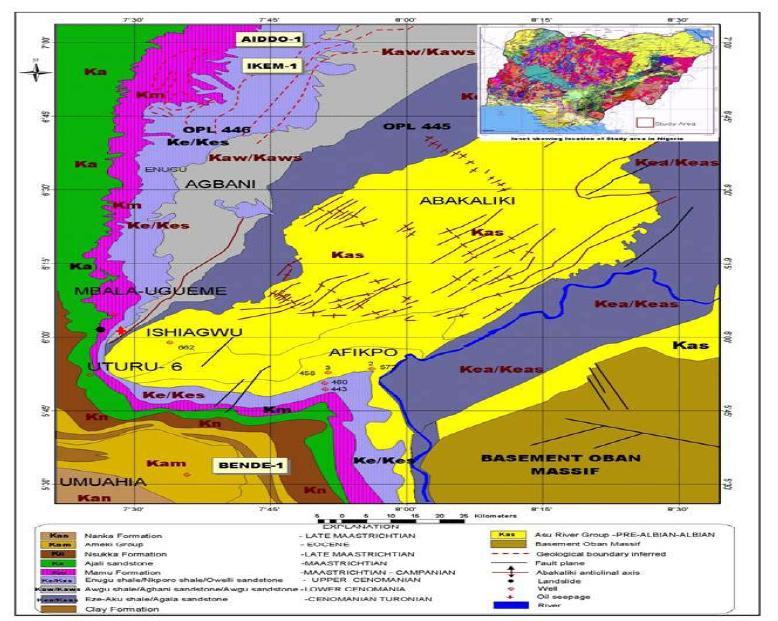 Figure 1: Geologic Map of the Anambra Basin (adopted from Babatunde, 2010) The objectives of the present study therefore include; (a) To determine the quality of the source rock.