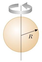 Appendix: Solid Sphere By dimension analysis, the moment of inertia of a solid sphere (density r) is I (R) = c M R 2 cρ 4π 3 R5 Since a spherical