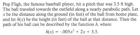 7. Study example 2 8. Now try the following problem in your a. Use the Pop Fligh s situation below to find out when the ball is 50 feet high. 9. Study example 3 10.