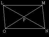 Find the measures of the indicated sides, angles, or diagonals of the given parallelogram. 2) PM = 3 and LP = 41.