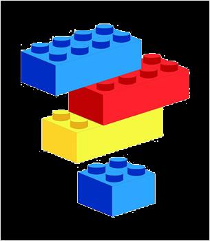 Atoms have different types like the Legos have different colors and shapes.