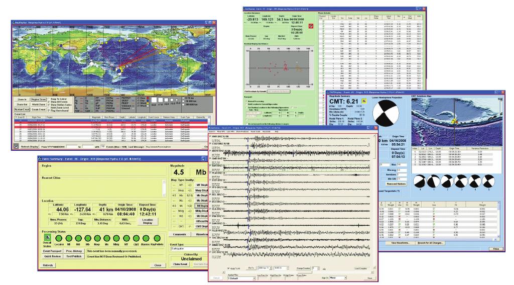 Standard Operating Procedures (SOP). The Response Hydra also provides real time Centroid Moment Tensor (CMT) and Moment Tensor (MT) solutions for earthquakes of magnitude ranging between 5.5-7.