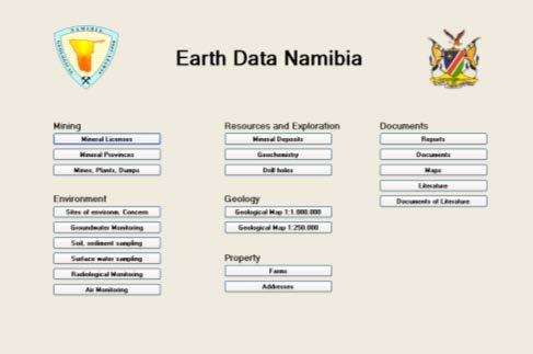 Case History 2: Earth Data Namibia Facts Starting point in 2000: separated ACCESS and GIS applications (ArcView 3.2) 2003: centralised system implemented (ORACLE, ArcView 3.