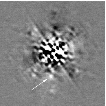 FQPM CORONAGRAPH. IV. 1069 Fig. 13. Limit of detection for a pointlike object at 3 j for HD 100546 (left) and HD 149914 (right). At 0.