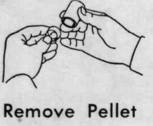 Bring the lever down gently to eject the pellet into the cup.