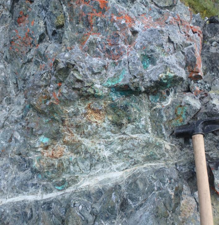 THOR East Target 3 Area Copper mineralization in