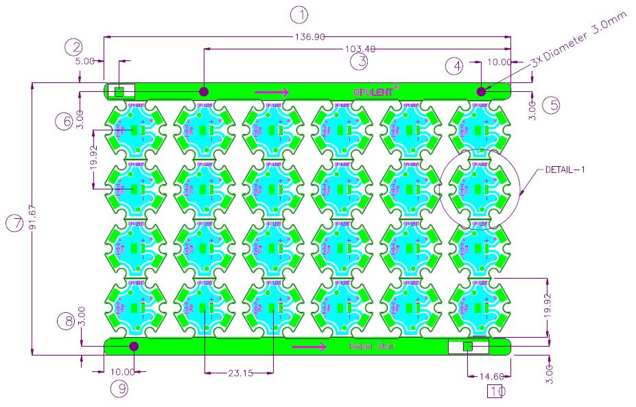 Opulent YOUR GREEN PARTNER CONSTRUCTION OF MCPCB The structure of the aluminum material includes copper layer, dielectric layer laminated together with aluminum base layer.