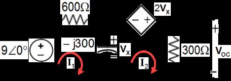7 Find the Thévenin equivalent circuit for the circuit shown. V VL c Converting this into a phasor circuit, the Thévenin equivalent is deterining V OC and Z Th.