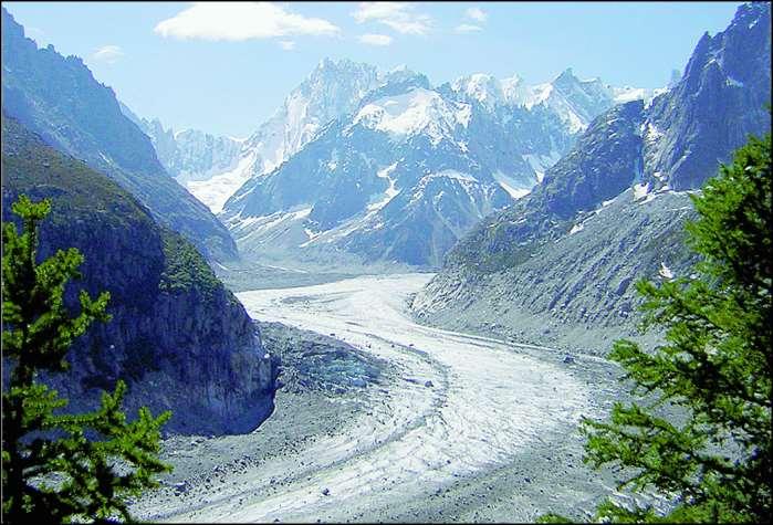 Glacial Landscapes: Transport Glacial ice also carries rock fragments that fall onto