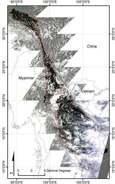 Climatic conditions in the Mekong Basin Daily proportions of clear observations for the Mekong Basin