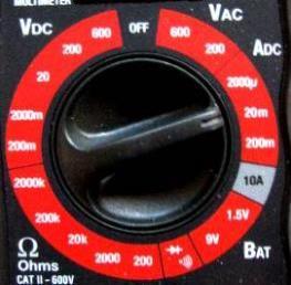 Switch Battery esistor Light Measuring esistance Set multimeter to the proper Ohms range.