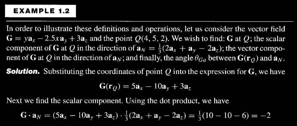 Hayt; 8/31/2009; 1-6 Projection of a vector B in â