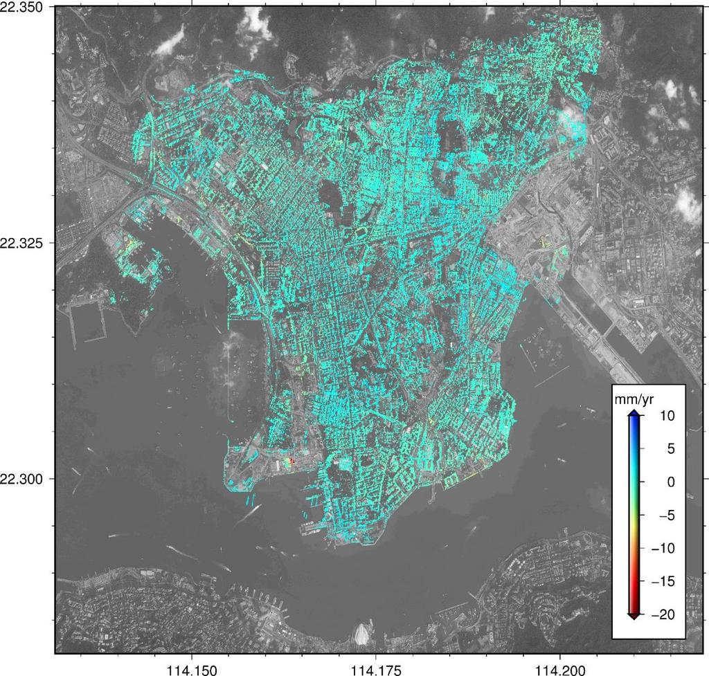 Applications Urban ground deformation mapping Area: Kowloon,