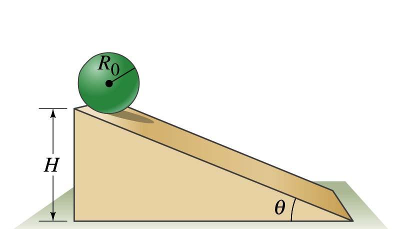 Rolling Down an Incline You take a solid ball of mass m and radius R and hold it at rest on a plane with height Z. You then let go and the ball rolls without slipping.