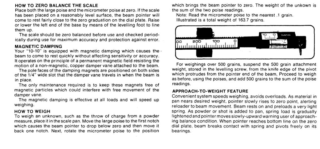 HOW TO ZERO BALANCE THE SCALE Place both the large poise and the micrometer poise at zero.