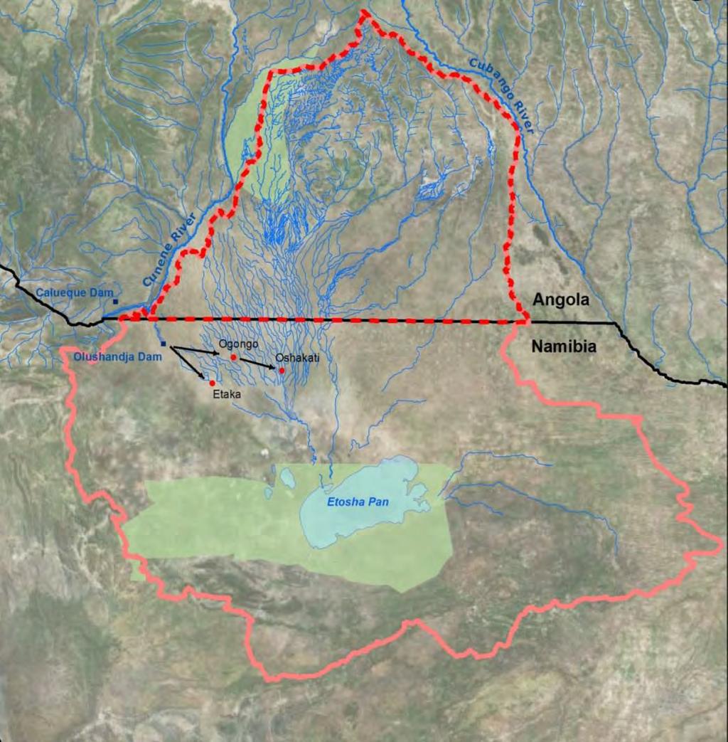 Cuvelai-Etosha Basin Transboundary River basin Total Area: 159,620 km² Area- Angola: 52,158 km² (32.