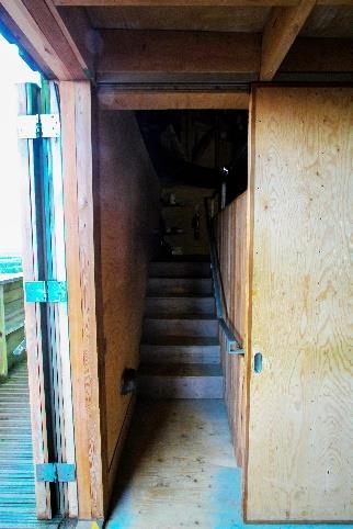 The composting unisex toilet is fully wheelchair accessible with horizontal & vertical handrails.