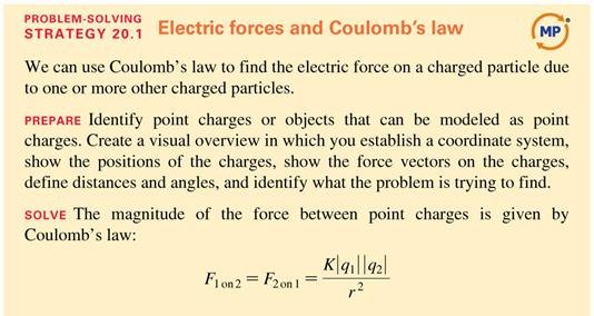 The direction of the force is determined by the second part of Coulomb s law. Using Coulomb s Law Coulomb s law is a force law, and forces are vectors.