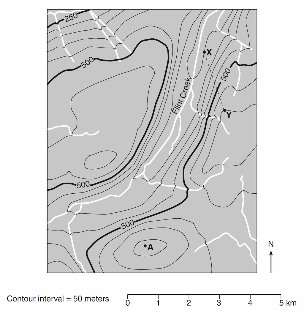 30. Base your answer to the following question on the topographic map below.