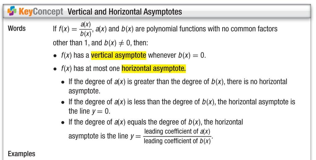 rational function vertical asymptote horizontal