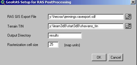 Picture 10 Post-Processing theme setup Once the data has been read in from the RAS GIS Export File, water surface