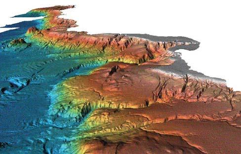 1.2 The World Ocean - Bathymetry For humans, visualizing the depths of the sea is challenging. Less than 1% of the seafloor has been mapped in detail.