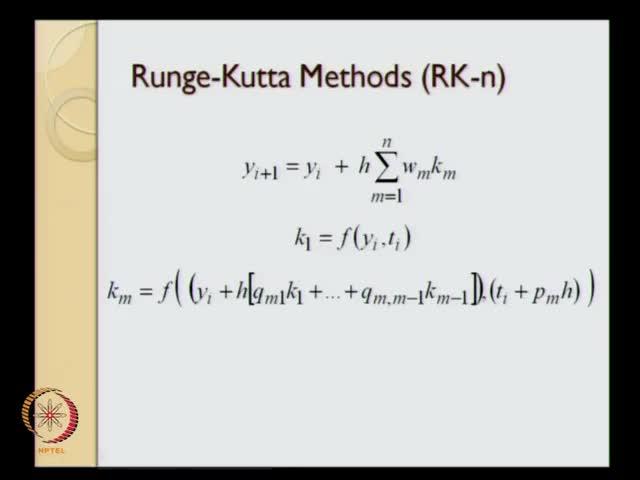 (Refer Slide Time: 06:57) (Refer Slide Time: 07:33) Now, when we go to an r k n, we will have a general formulation of this type, where it is a weighted sum