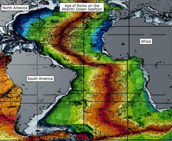 idea of formation of new ocean crust over time.