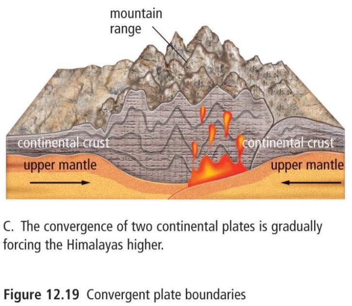 ridges faults (breaks in rock layers) earthquakes