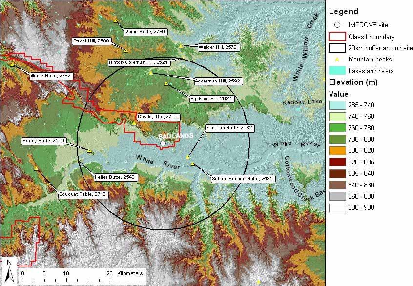 Preliminary Conceptual Model - Causes of Haze in the Badlands Wilderness Area (BADL1) Badlands National Park consists of 244,000 acres of sharply eroded buttes, pinnacles, and spires in southwestern