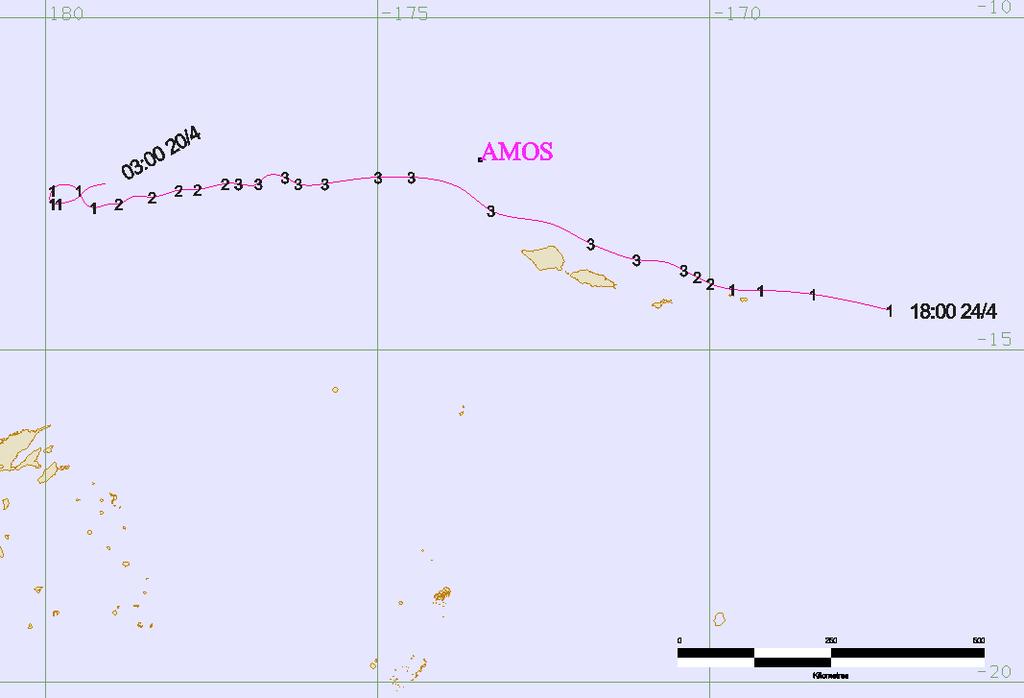 10 Days :15/04 24/04 Max Mean : 80 knots TC Formation:
