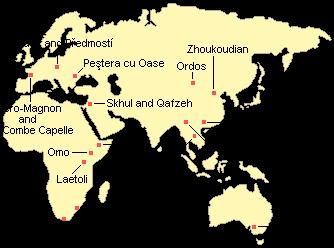 Locations of major