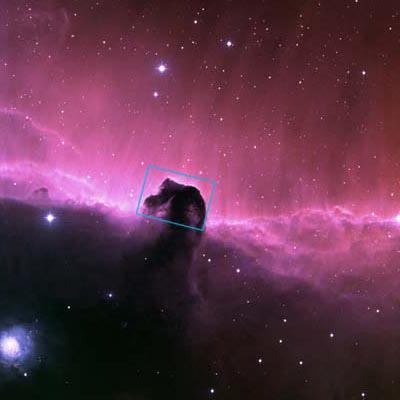 The Horsehead nebula is a dark molecular cloud that is the site of