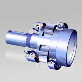 Equipped with solid uncaged needle roller bearings, provides maximum contact