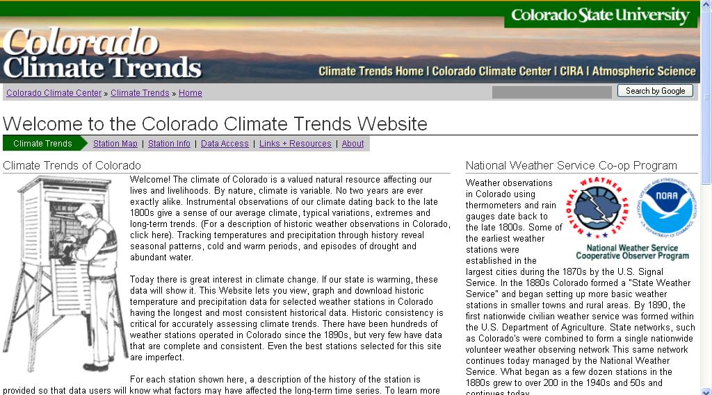 Colorado Climate Trends Website