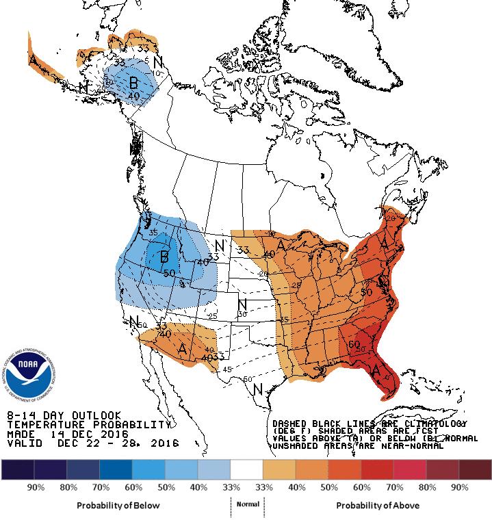 8-14 Day Outlook Dec 22- Dec 28 NWS Climate Predication