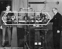 Atomic Time First cesium-133 atomic clock established at National Physical Laboratory (NPL) by Essen and Parry in 1955 Frequency of cesium transition measured in 1955 in terms of the second of UT2 9