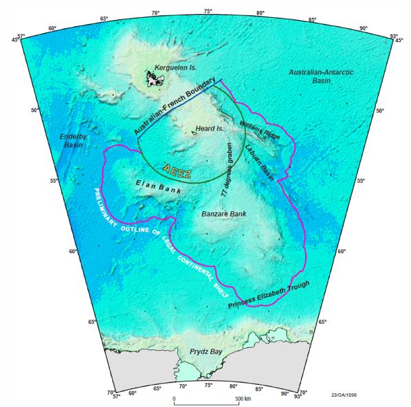 O. Irish 152 APPENDICES I-VI Figure 47: Bathymetric image for the Kerguelen Plateau with preliminary UNCLOS boundaries.