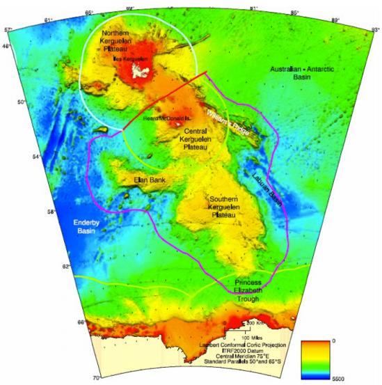 O. Irish 79 Analog 1: Kerguelen Plateau Geological Evolution & CLCS Recommendations Analysis Kerguelen Plateau & Provinces: The Kerguelen Plateau is a continuous southeast-trending bathymetric high
